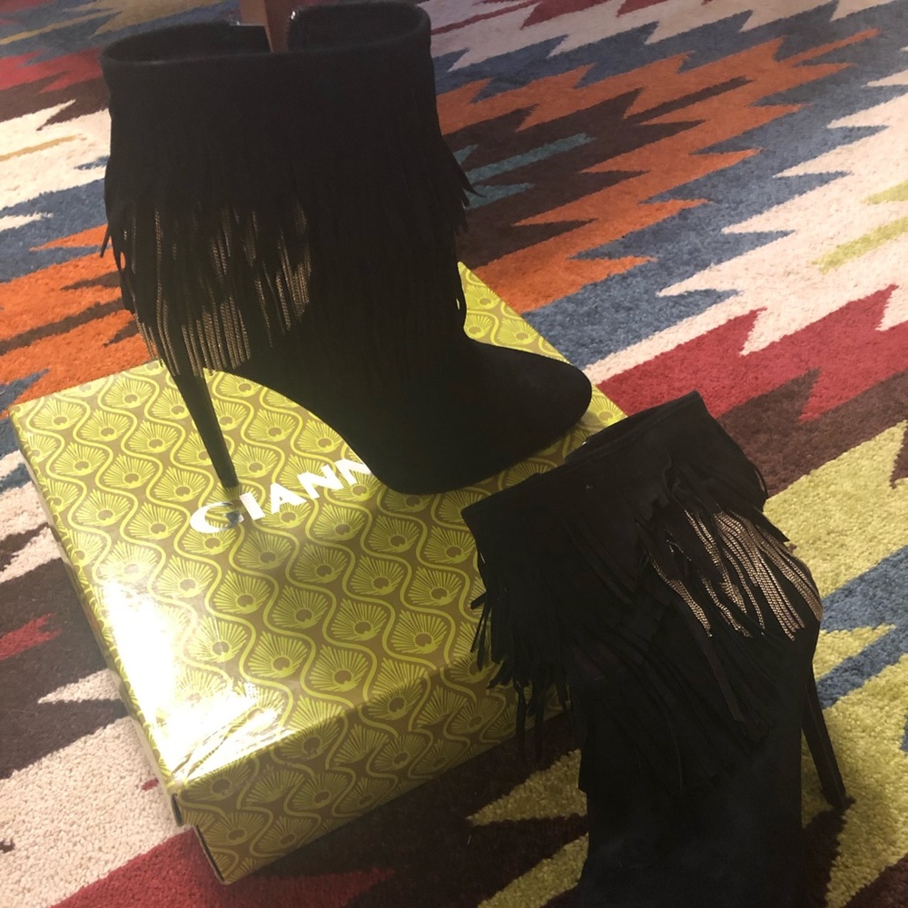 Suede Fringe booties